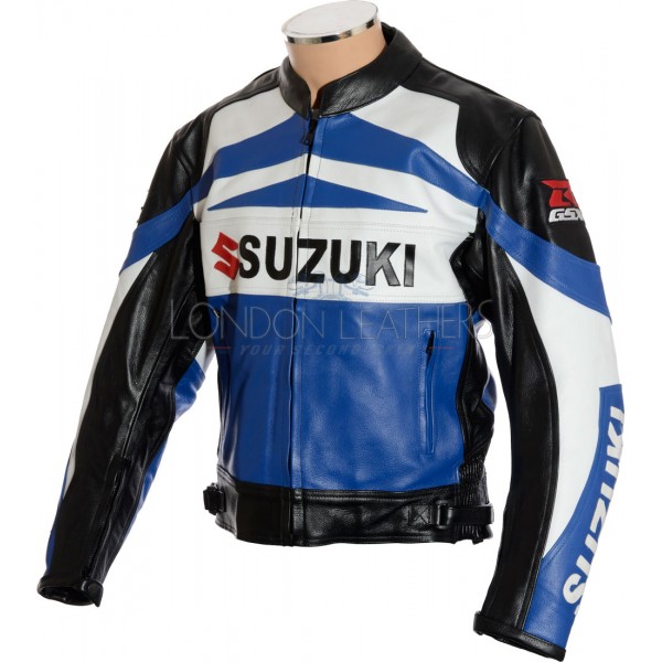 Suzuki GSXR Classic Leather Motorcycle Jacket 